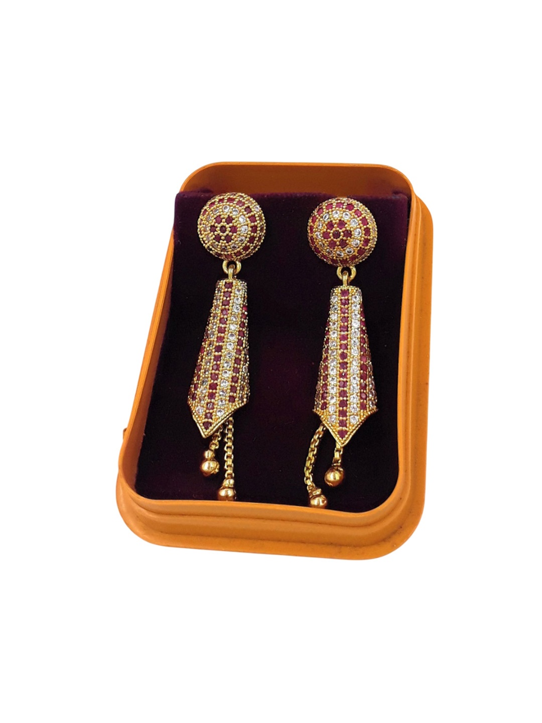 

Anujeet Fashion Hub Gold Plated AD Studded Drop Earrings