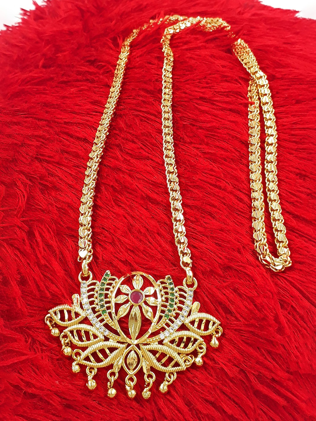 

Anujeet Fashion Hub Gold-Plated American Diamond Necklace