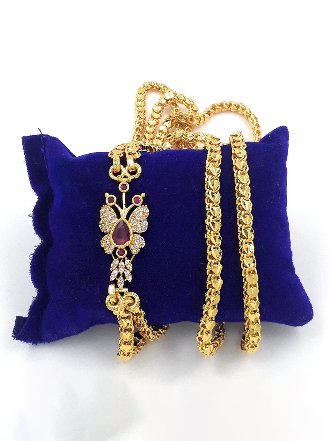

Anujeet Fashion Hub Gold-Plated American Diamond Chain