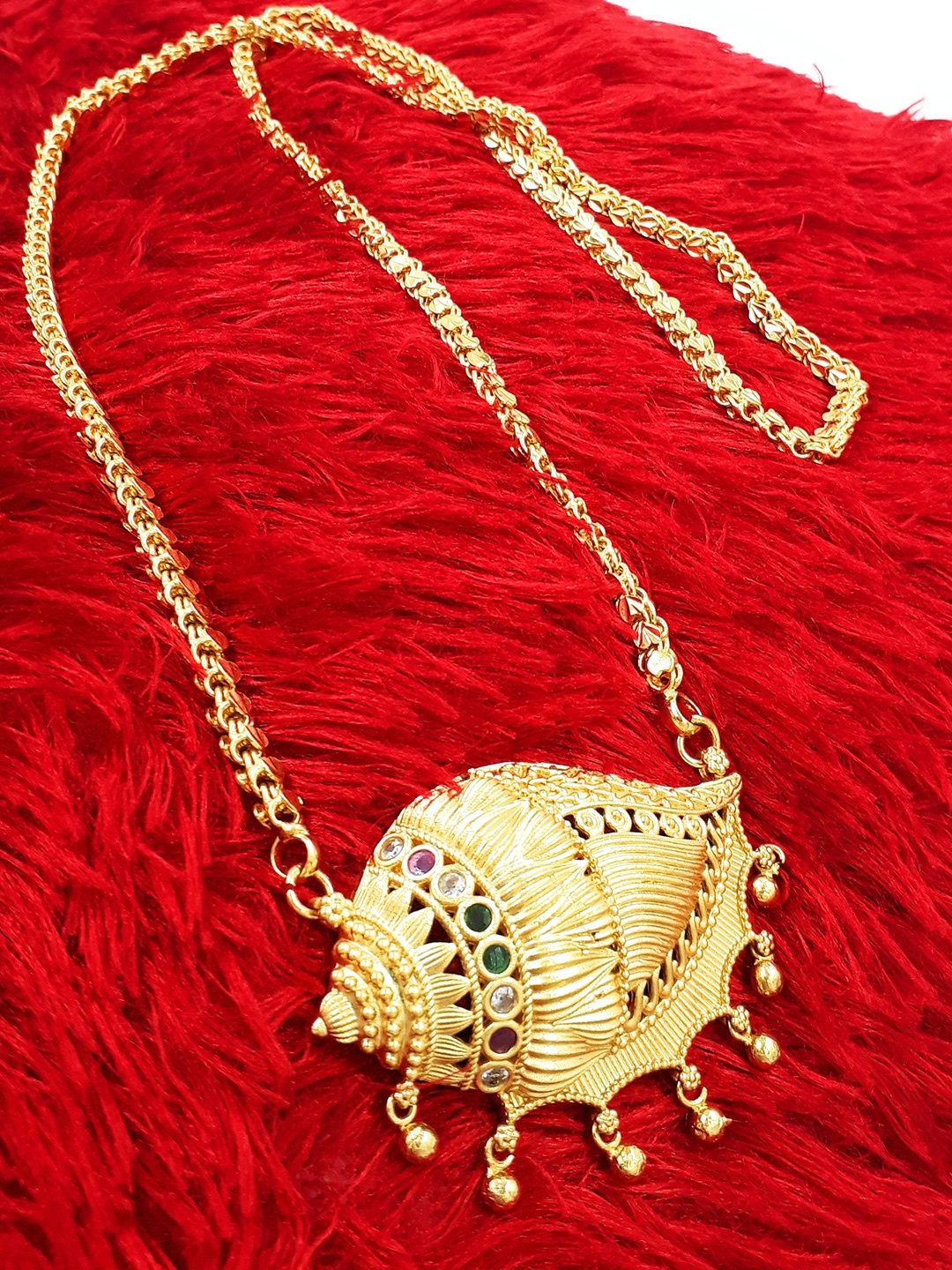 

Anujeet Fashion Hub Gold-Plated American Diamond Chain