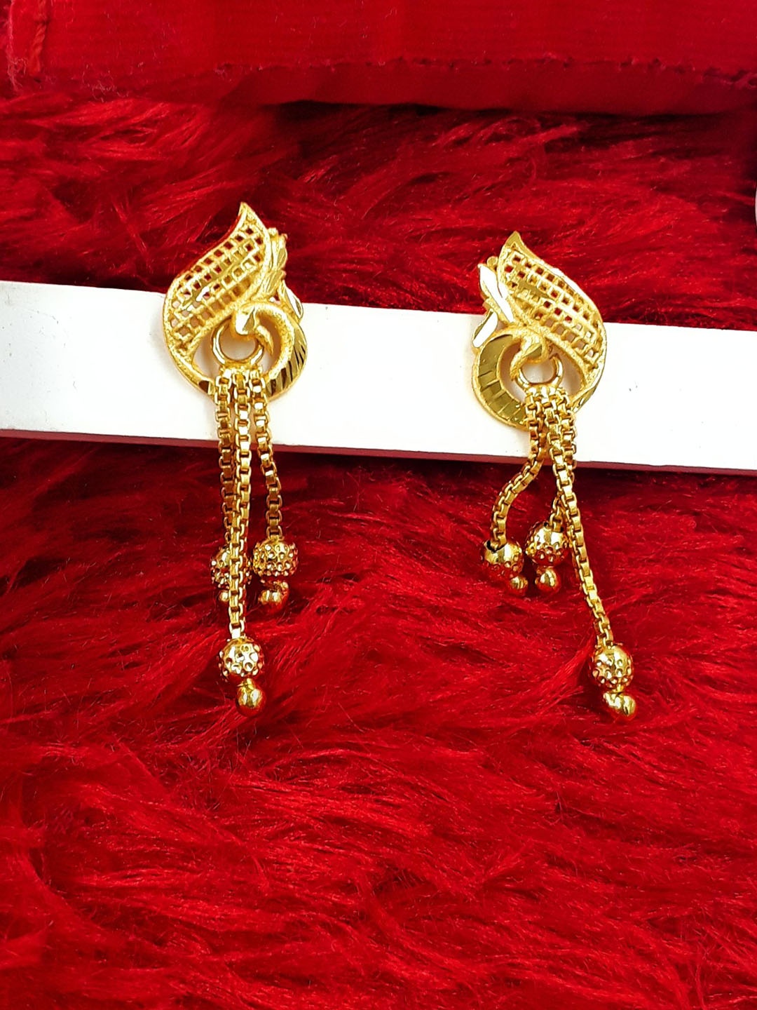 

Anujeet Fashion Hub Gold Plated Contemporary Drop Earrings