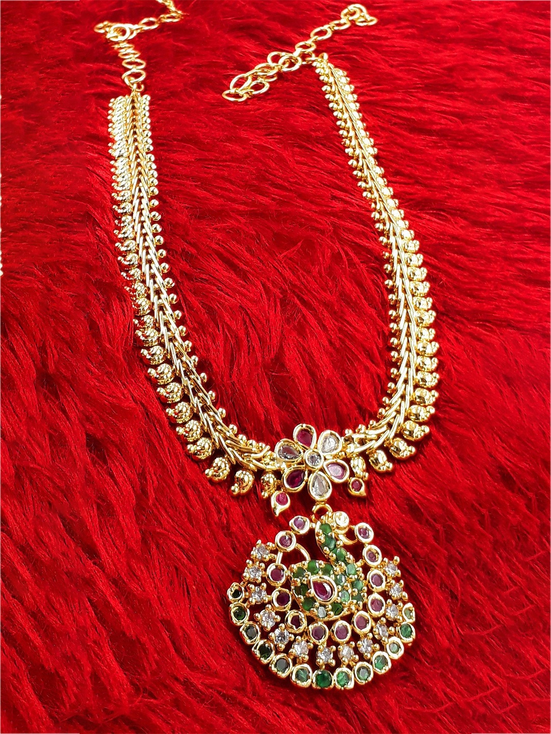 

Anujeet Fashion Hub Gold-Plated American Diamond Necklace