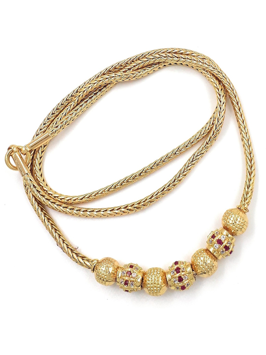 

Anujeet Fashion Hub Gold Plated Stone Studded Statement Chain