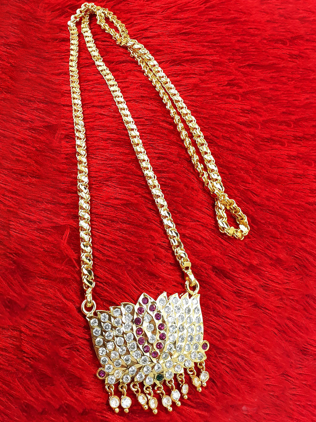 

Anujeet Fashion Hub Gold-Plated American Diamond Necklace