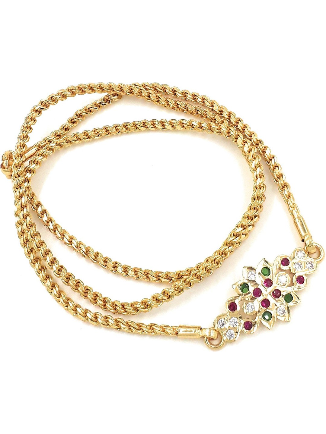 

Anujeet Fashion Hub Gold-Plated American Diamond Studded Chain