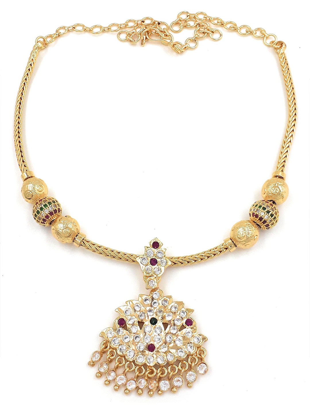 

Anujeet Fashion Hub Gold-Plated American Diamond Necklace