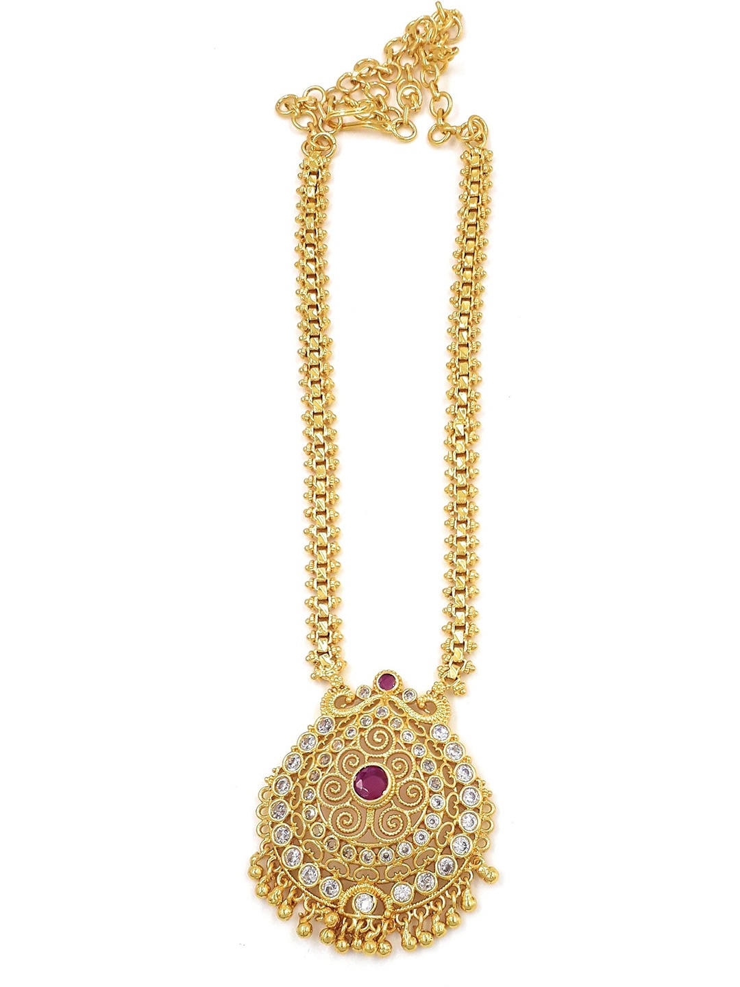 

Anujeet Fashion Hub Gold-Plated American Diamond Necklace