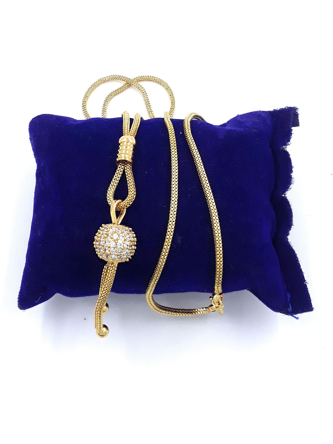 

Anujeet Fashion Hub Gold-Plated American Diamond Studded Chain