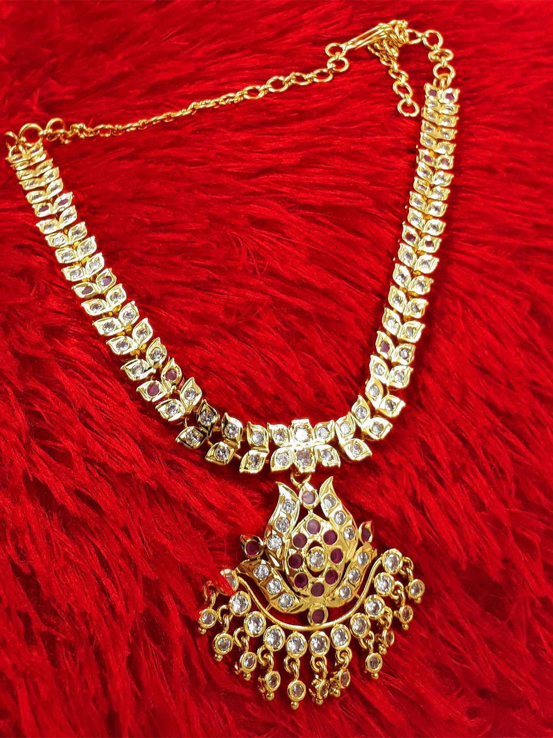 

Anujeet Fashion Hub Gold-Plated American Diamond Necklace