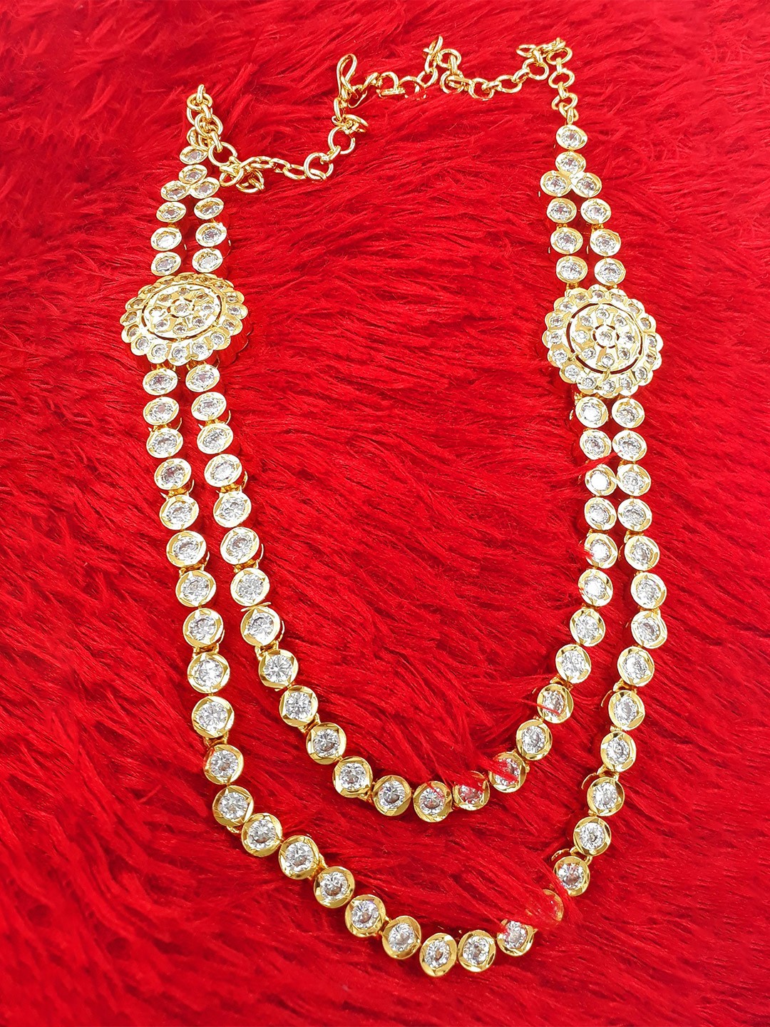 

Anujeet Fashion Hub Gold-Plated American Diamond Necklace