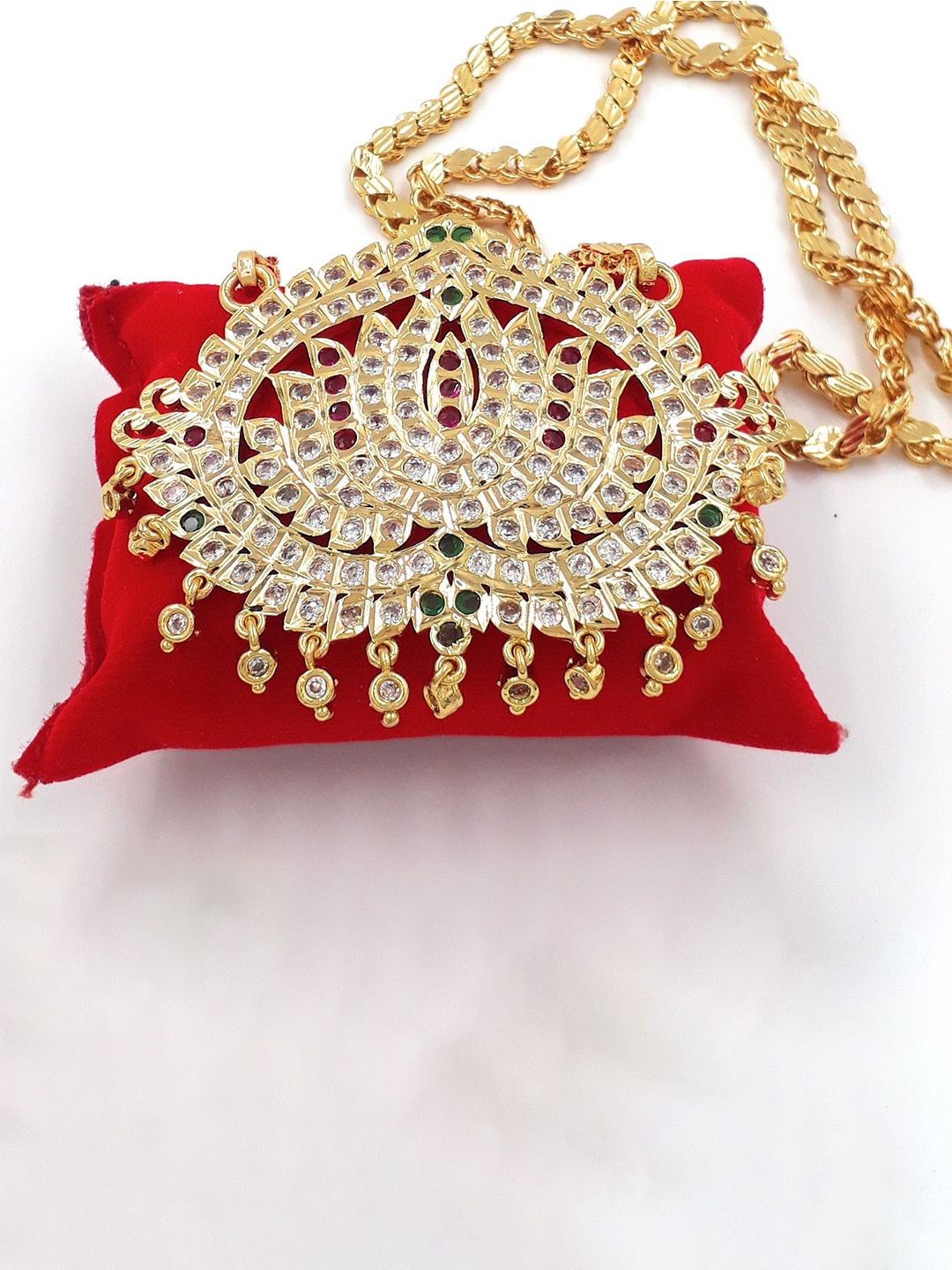 

Anujeet Fashion Hub Gold-Plated American Diamond Necklace