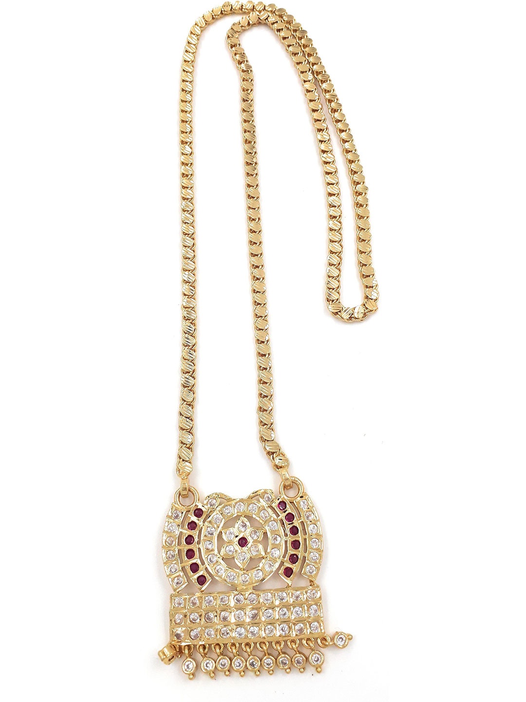 

Anujeet Fashion Hub Gold Plated American Diamond Studded Necklace