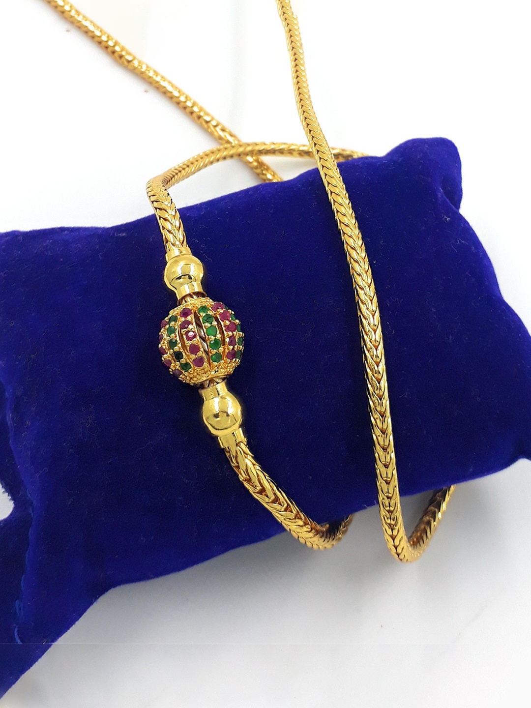 

Anujeet Fashion Hub Gold-Plated American Diamond Chain