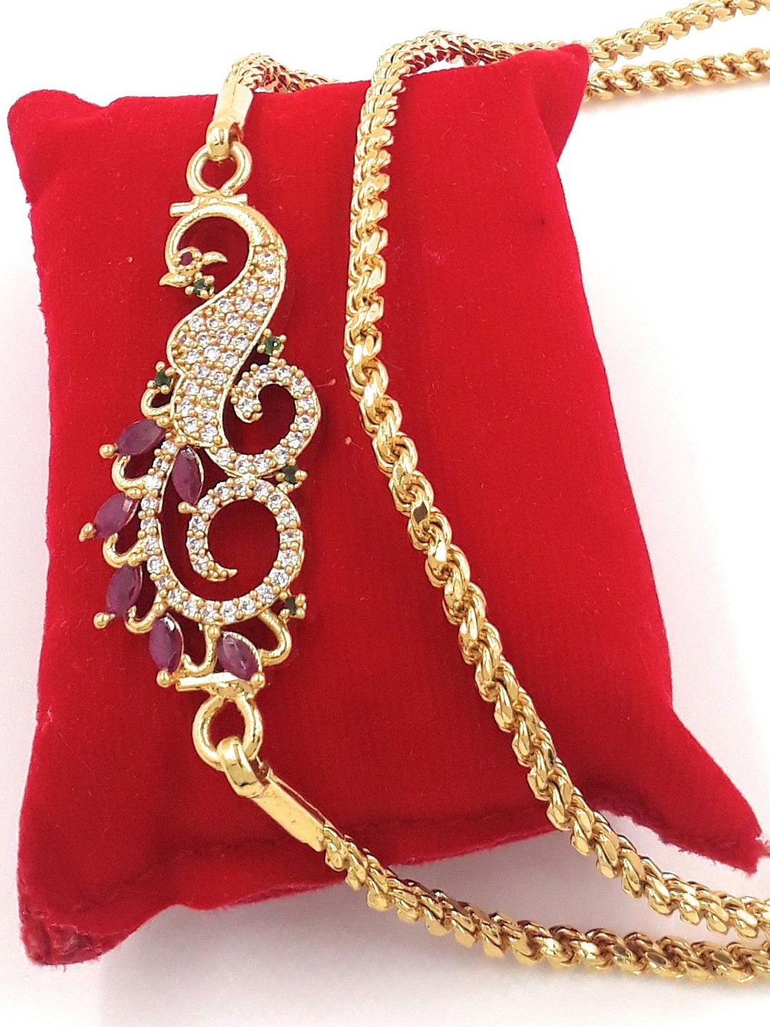 

Anujeet Fashion Hub Gold-Plated American Diamond Necklace