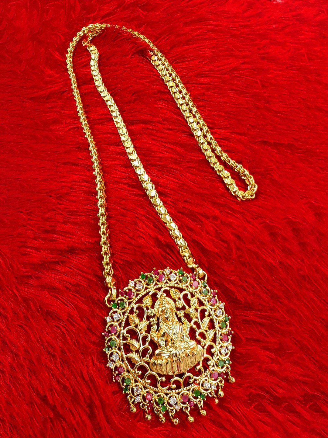

Anujeet Fashion Hub Gold-Plated American Diamond Necklace