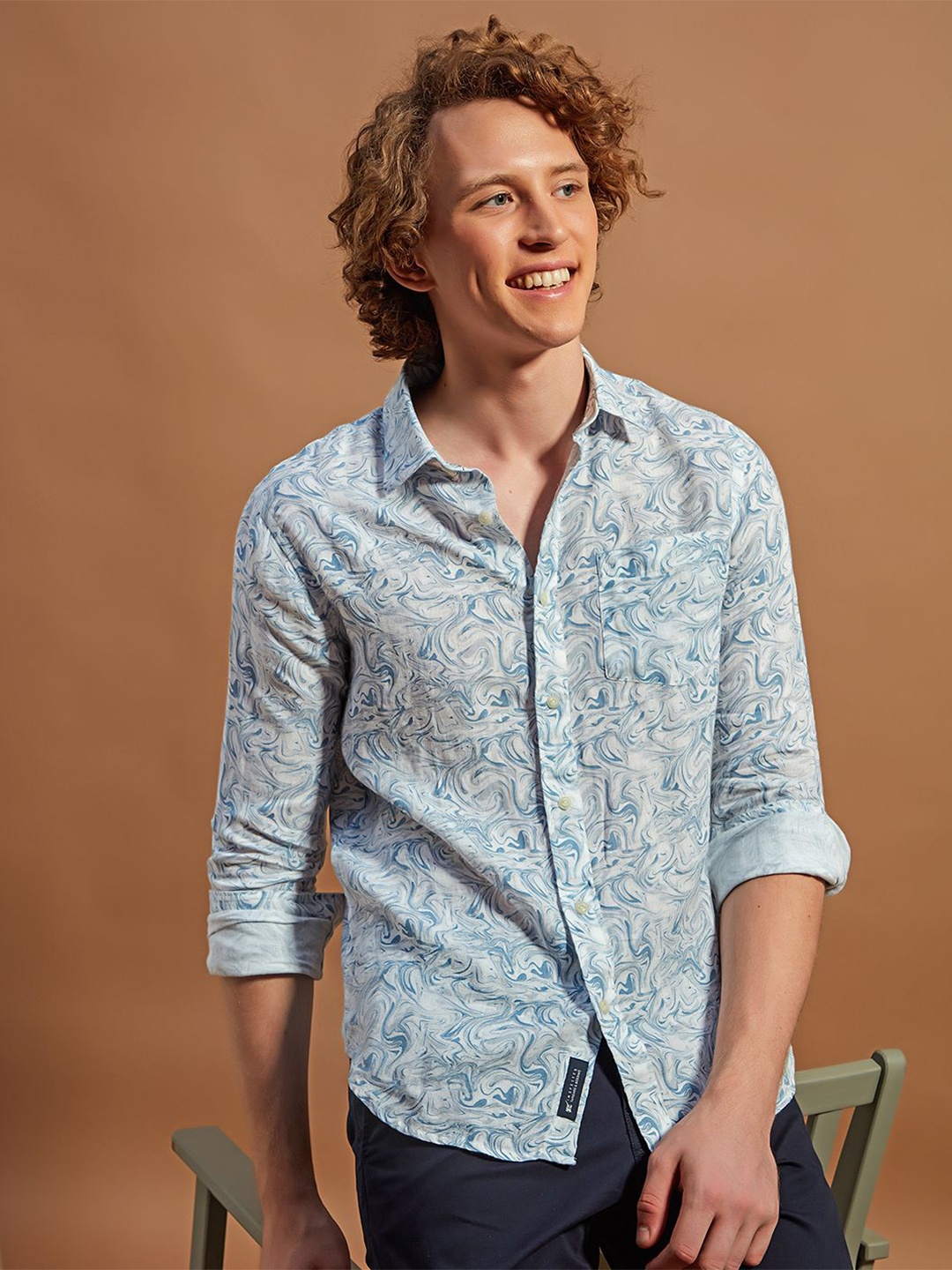 

THINC Men Ceremonial Carrara Linen Regular Fit Shirt, Off white