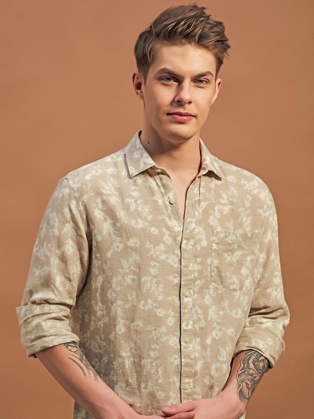 

THINC Men Serenity Linen Regular Fit Shirt, Beige