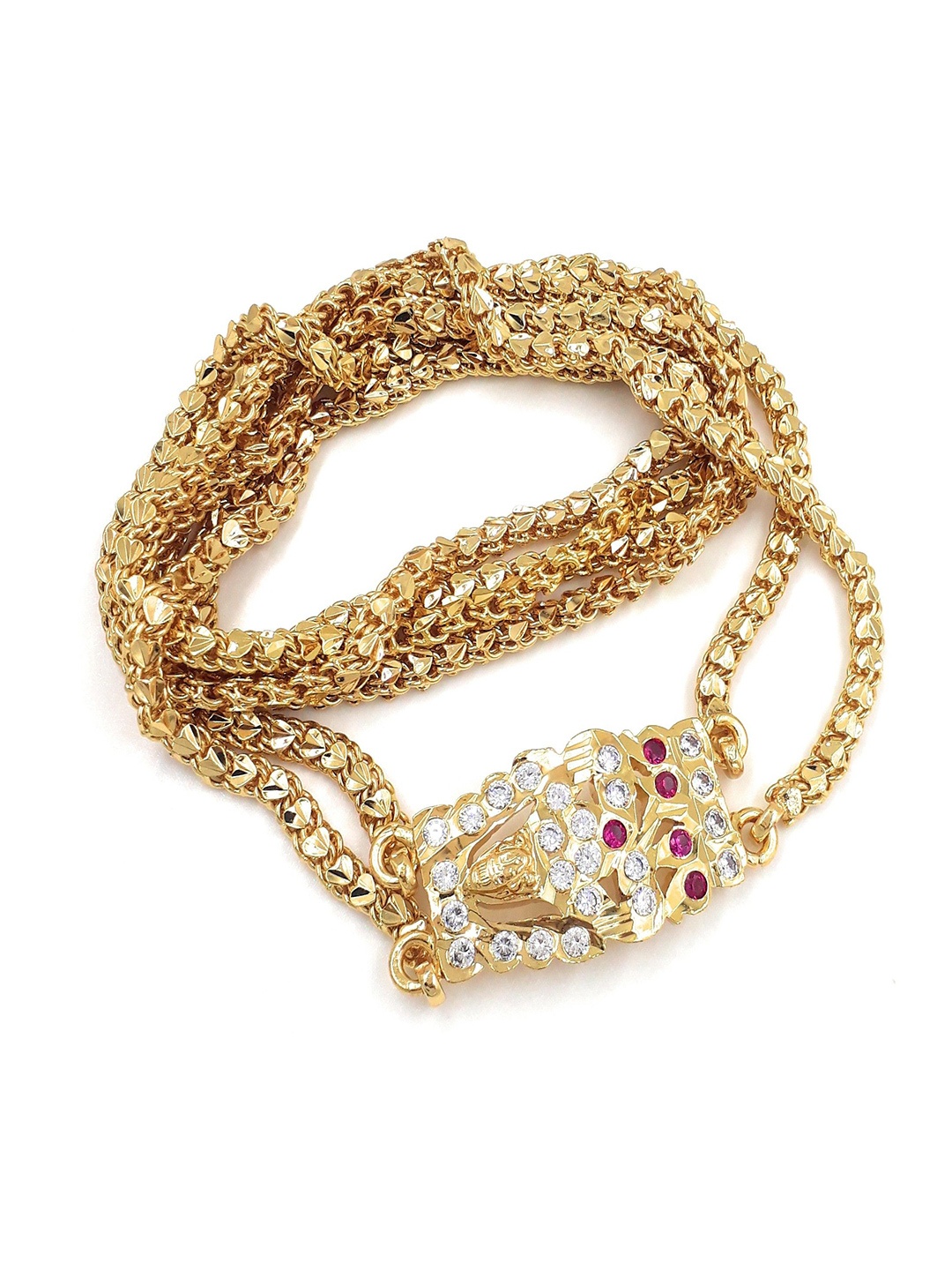 

Anujeet Fashion Hub Gold-Plated American Diamond Chain