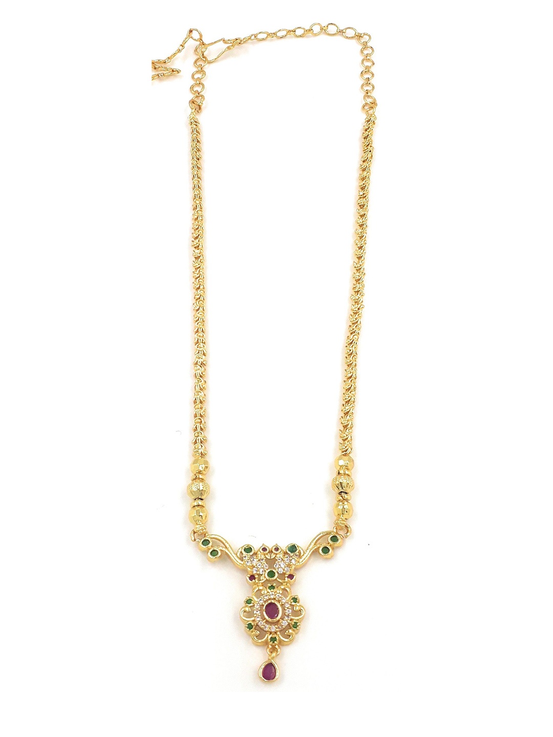 

Anujeet Fashion Hub Gold-Plated American Diamond Necklace