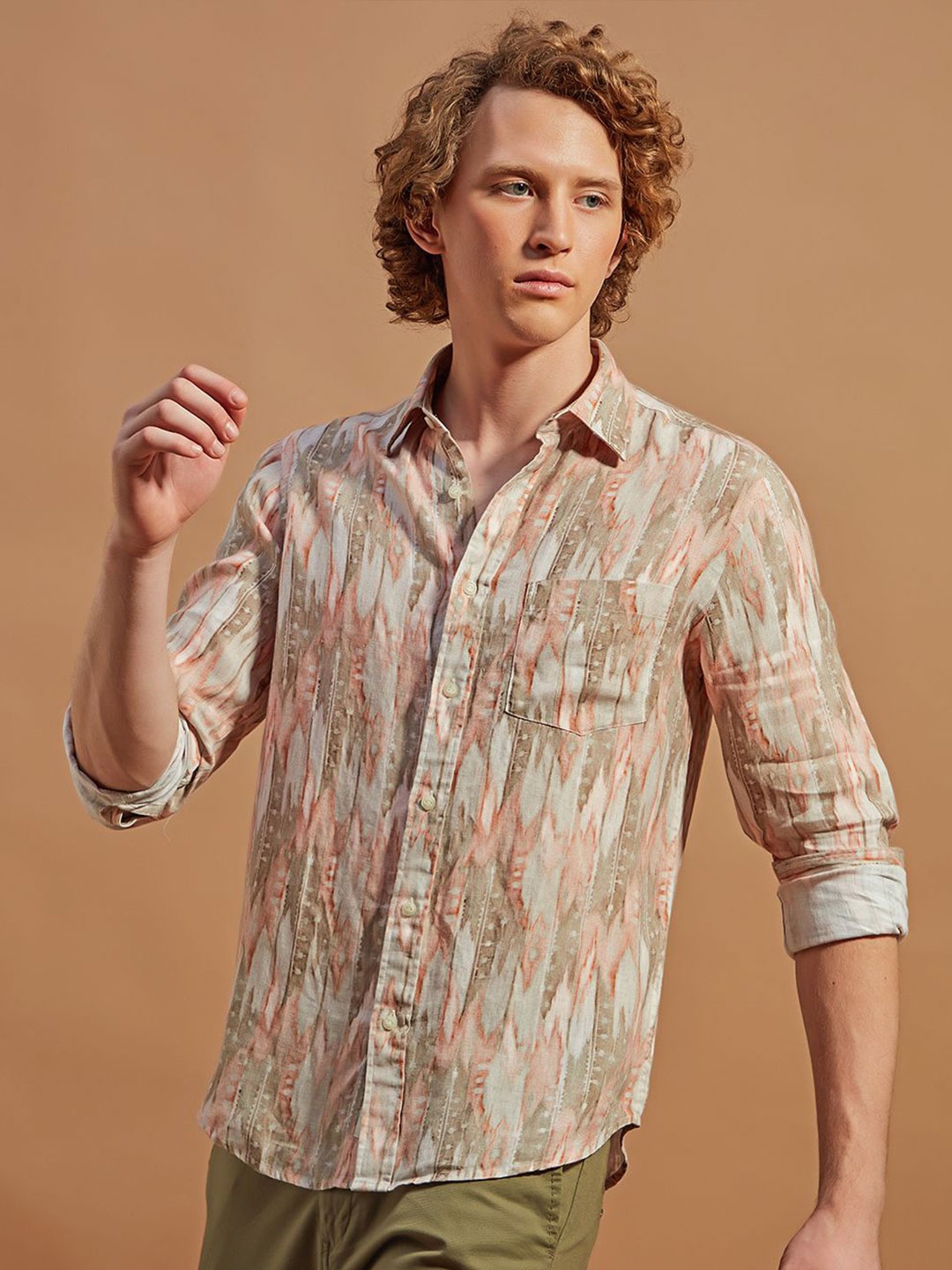 

THINC Men Serenity Stone Linen Regular Fit Shirt, Beige