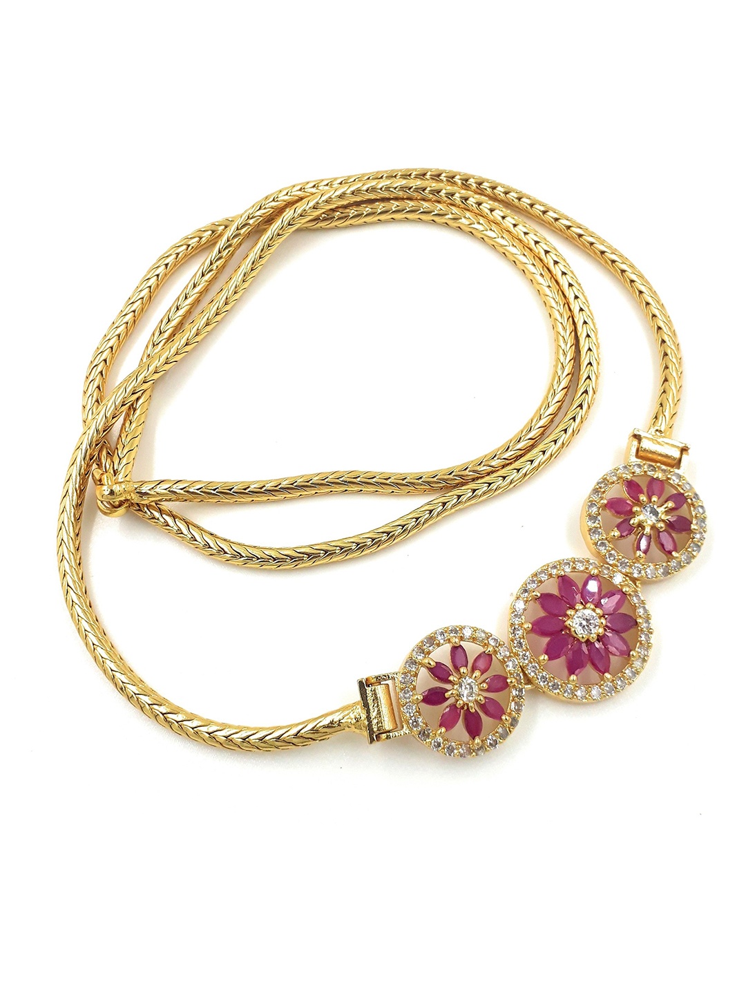 

Anujeet Fashion Hub Gold-Plated Artificial Stones Studded Minimal Chain