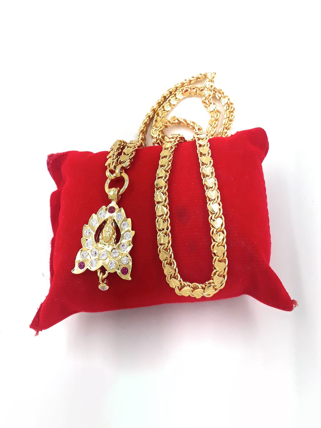 

Anujeet Fashion Hub Gold-Plated American Diamond Chain