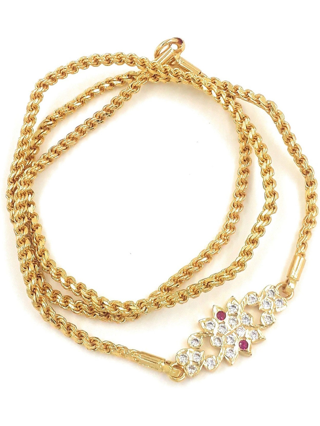 

Anujeet Fashion Hub Gold-Plated American Diamond Link Chains