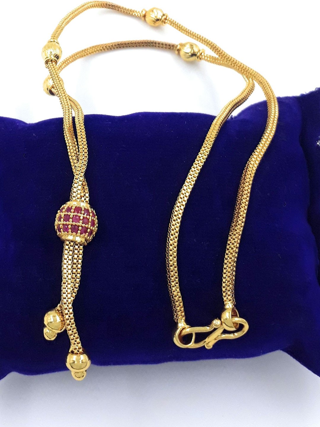 

Anujeet Fashion Hub Gold Plated Stone Studded Statement Chain