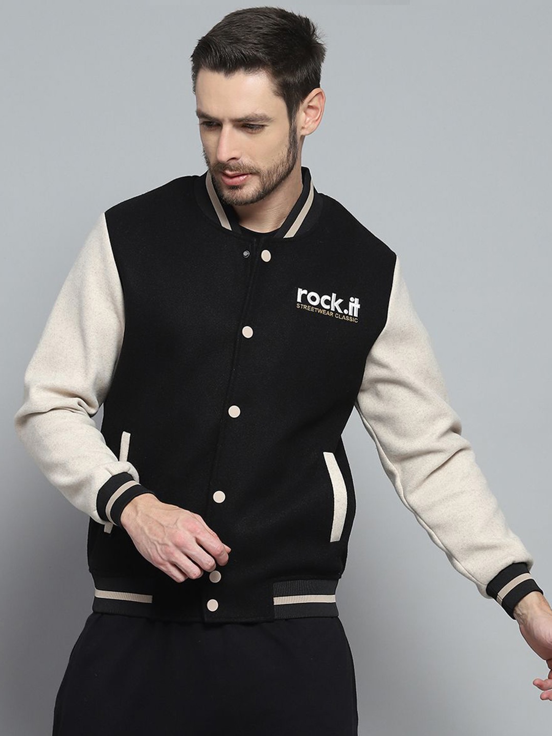 

rock.it Men Printed Pullover Sweatshirt, Black