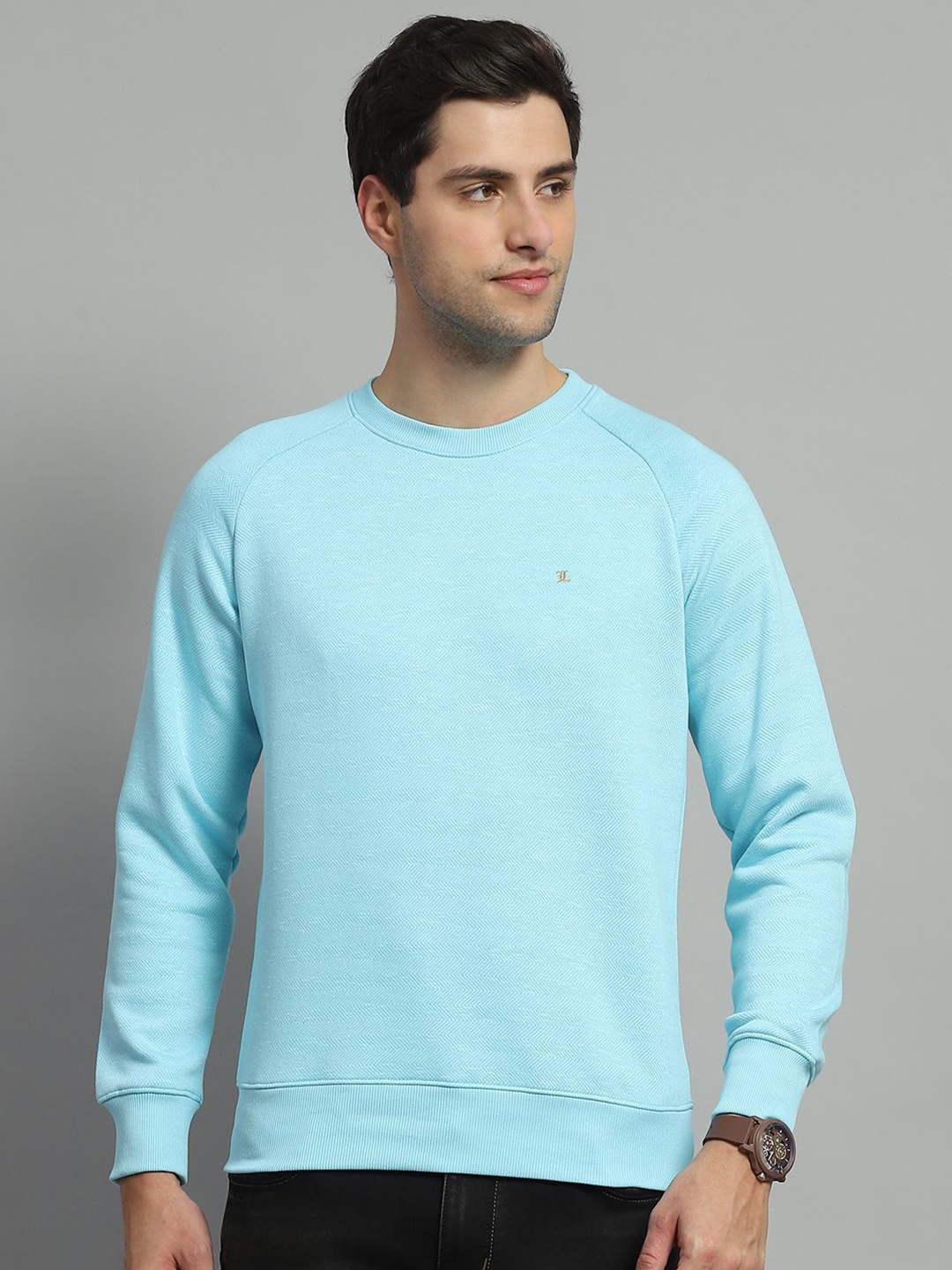

Monte Carlo Men Round Neck Pullover Sweatshirt, Turquoise blue