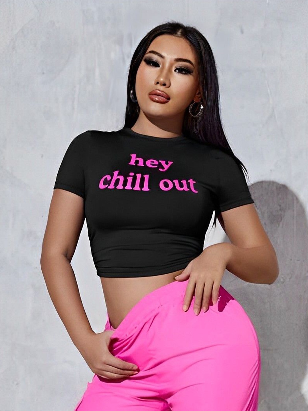 

sollobell Printed Cotton Crop Top, Black