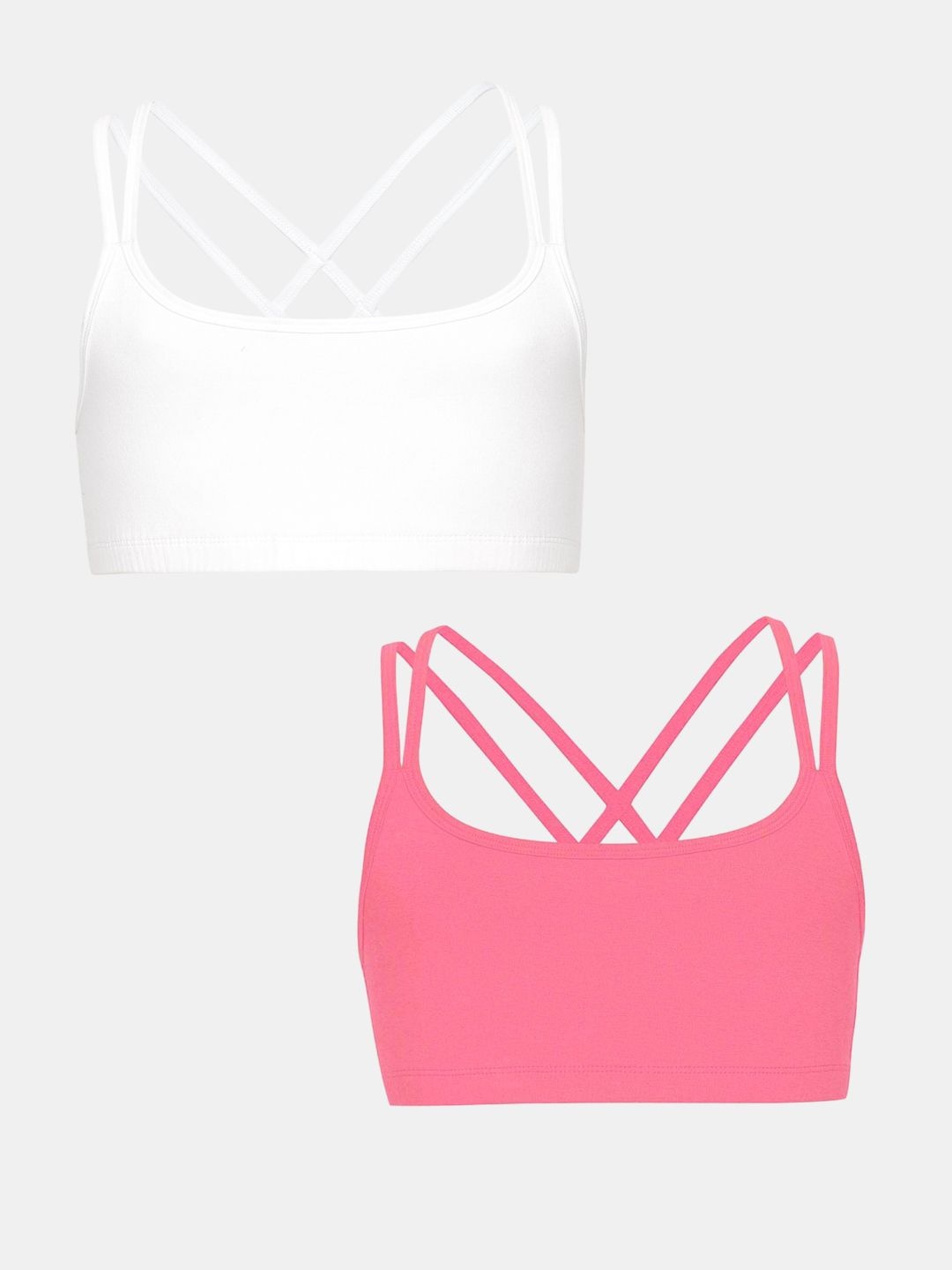 

Charm n Cherish Girls Pack Of 2 Full Coverage Beginners Bra, White