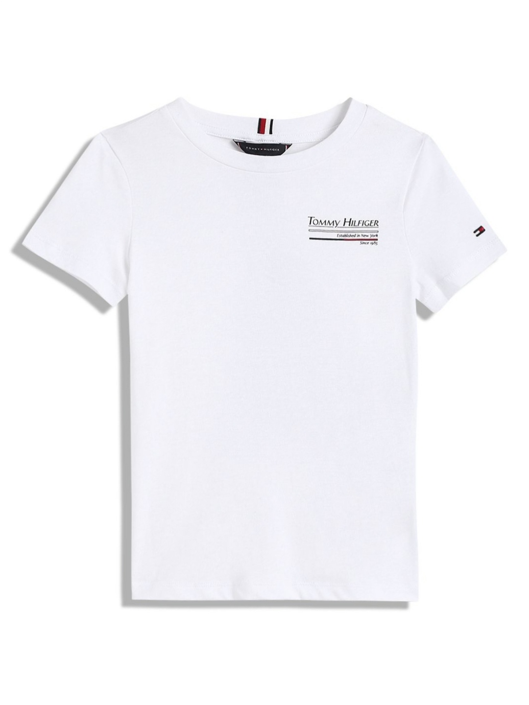

Tommy Hilfiger Boys YACHT Typography Printed Round Neck Cotton T-shirt, White