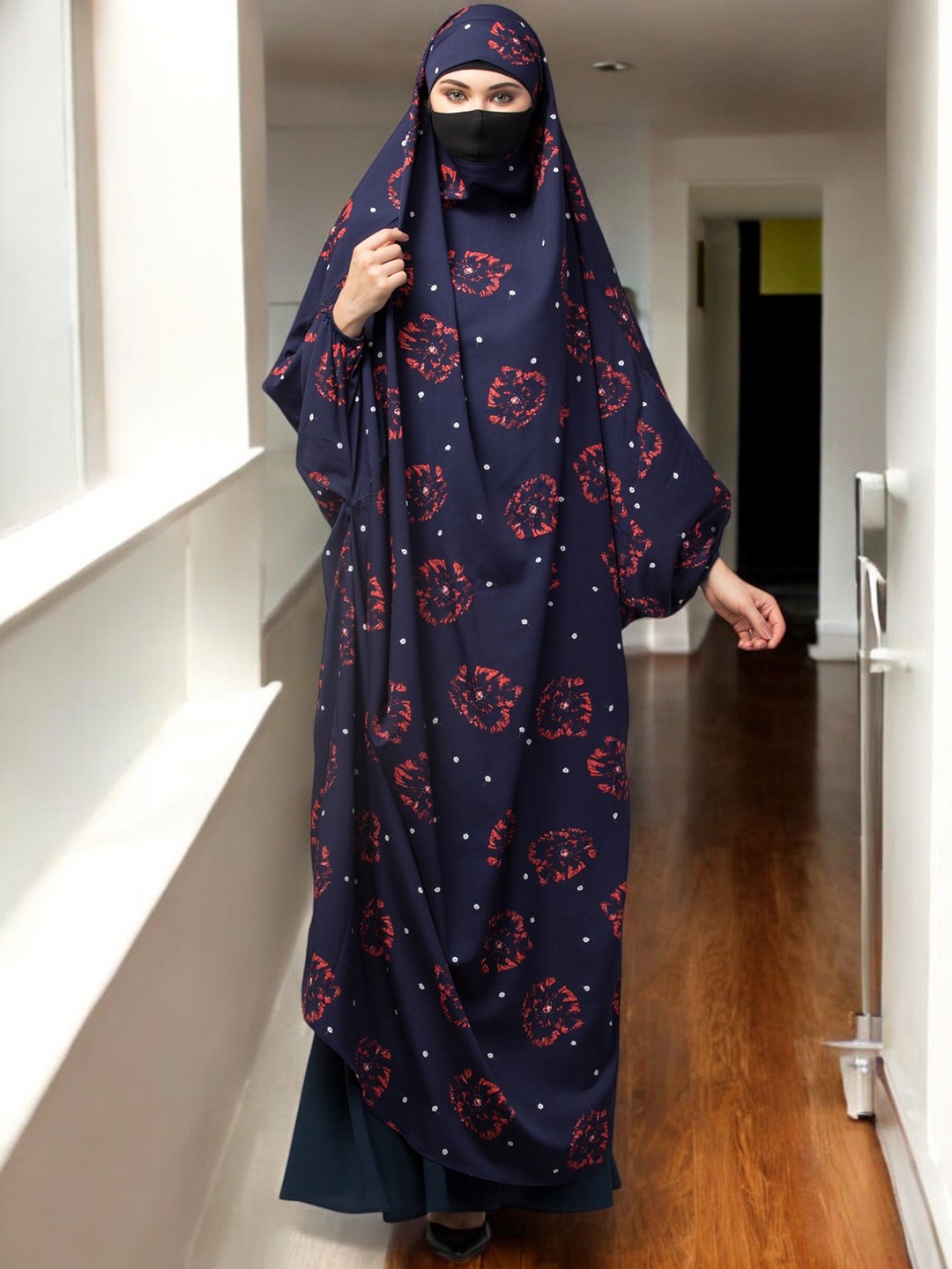

MUSHKIYA Full Length-Single Piece Jilbab With Adjustable Mouthpiece, Multi