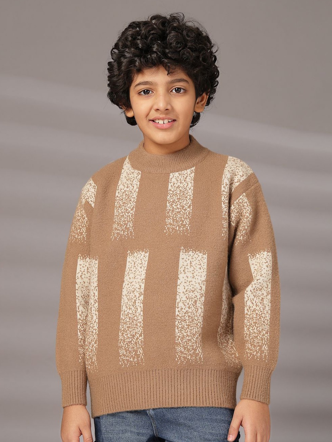 

Albion By CnM Boys Printed Woollen Pullover, Khaki