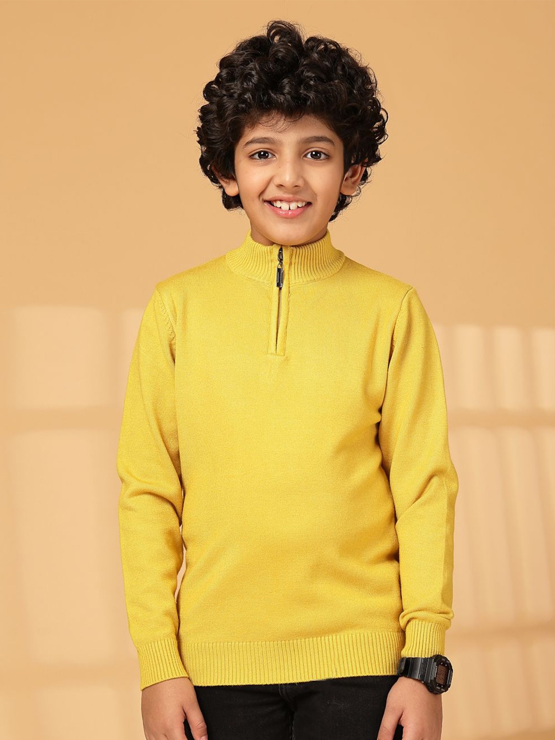 

Albion By CnM Boys Ribbed Woollen Pullover, Mustard