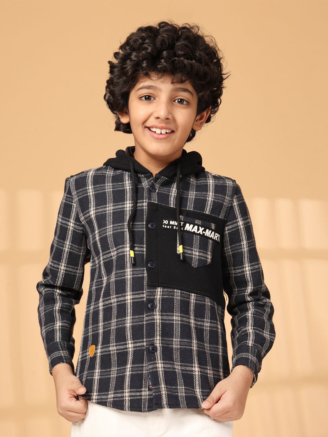

Albion By CnM Boys Checked Hooded Sweatshirt, Blue