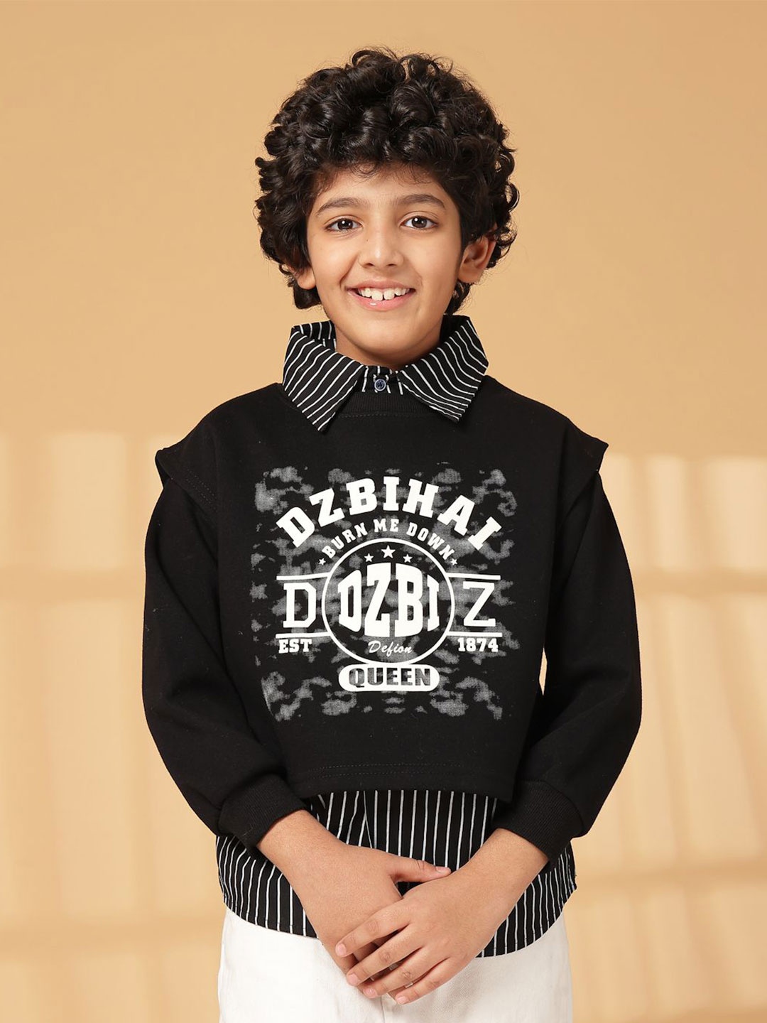 

Albion By CnM Boys Printed Crop Sweatshirt, Black