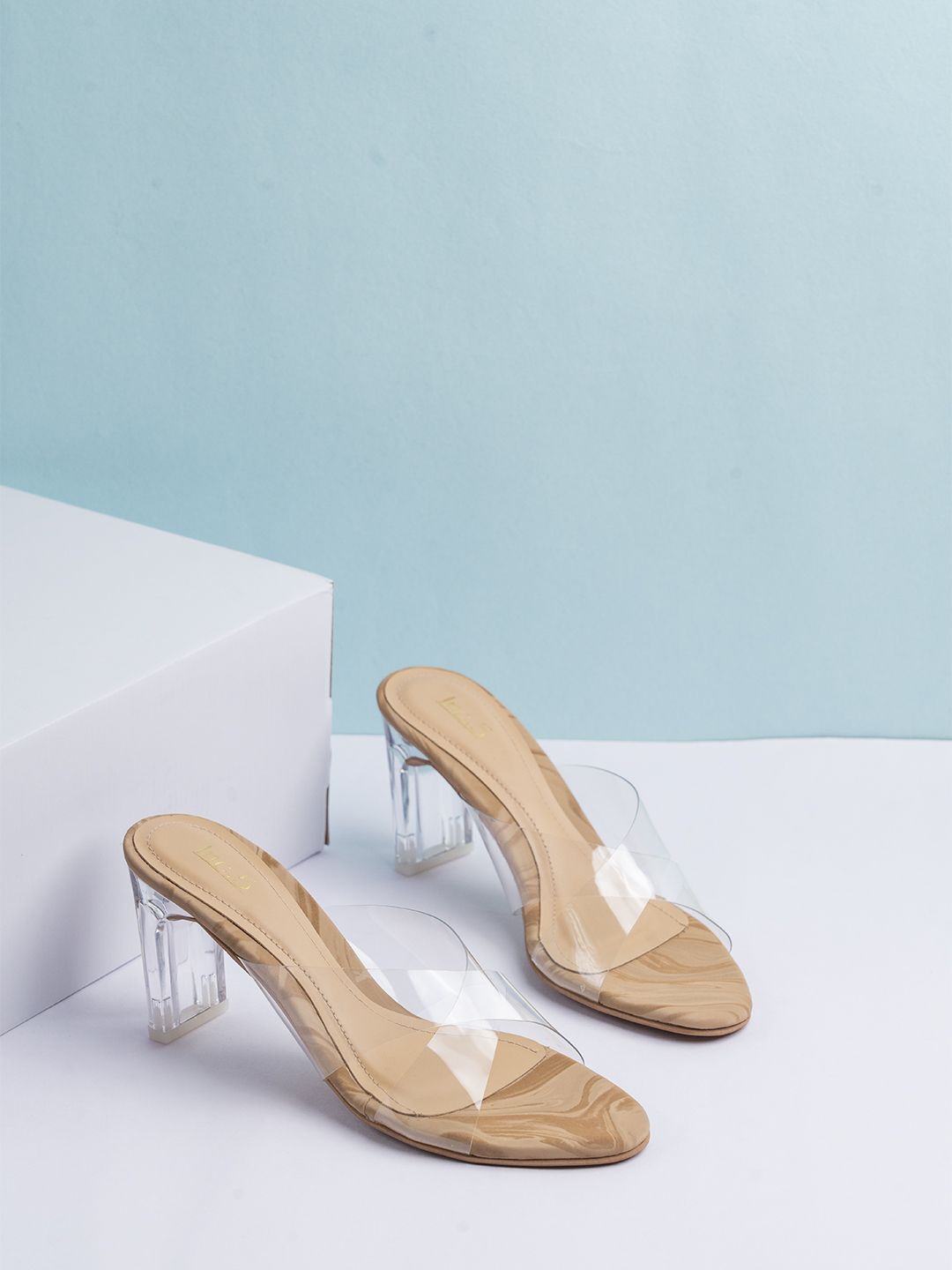 

Inc 5 Women High-Top Block Mules, Transparent