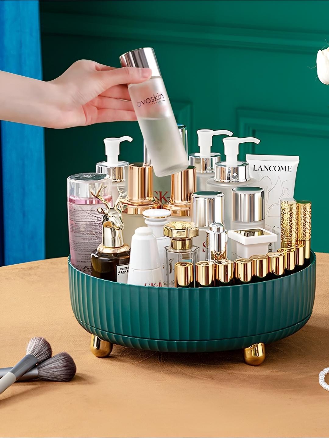 

HOUSE OF QUIRK Green Set of 1 Regular Makeup Organiser Organisers
