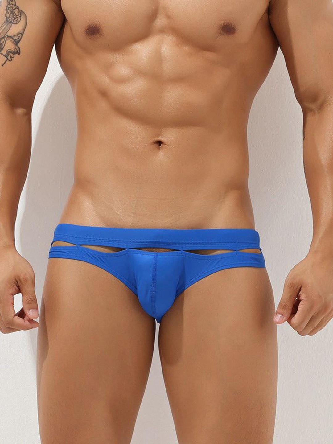 

PANTEAZY Men Low Rise Self Cutout Briefs LO-S02-FCD-BL_S, Blue