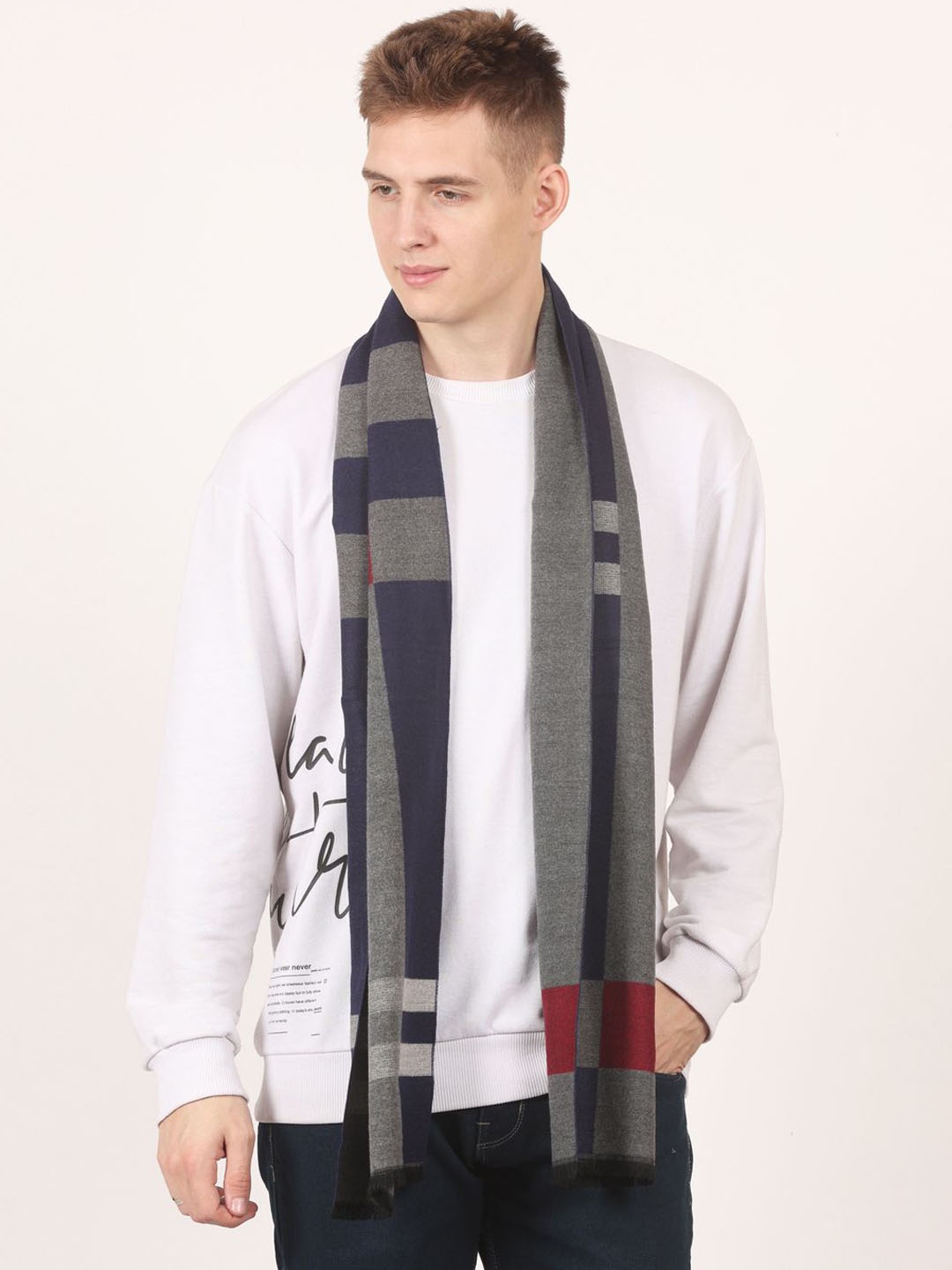 

Calvadoss Men Winter Mufflers, Grey