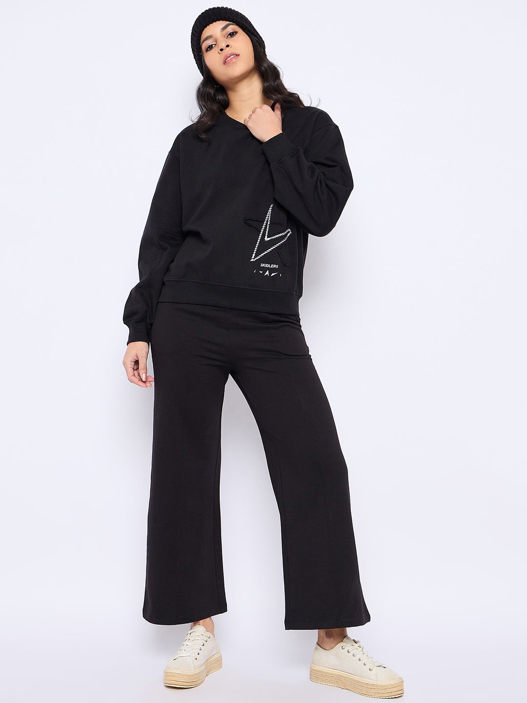 

Skidlers Women Oversized Sweatshirt, Black