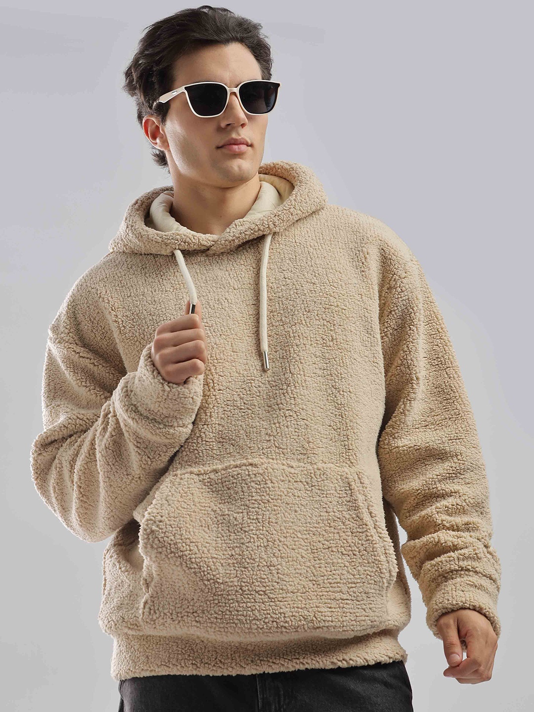 

Overlays Men Hooded Sweatshirt, Beige