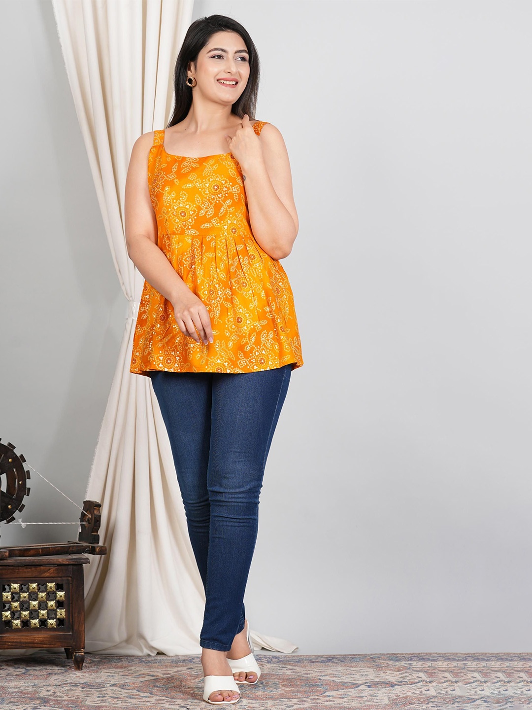 

VenderVilla Floral Print Peplum Dress, Yellow