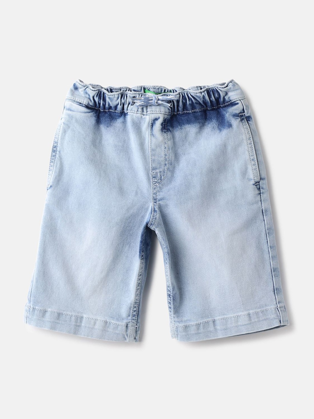 

United Colors of Benetton Boys Pure Cotton Washed Denim Shorts, Blue