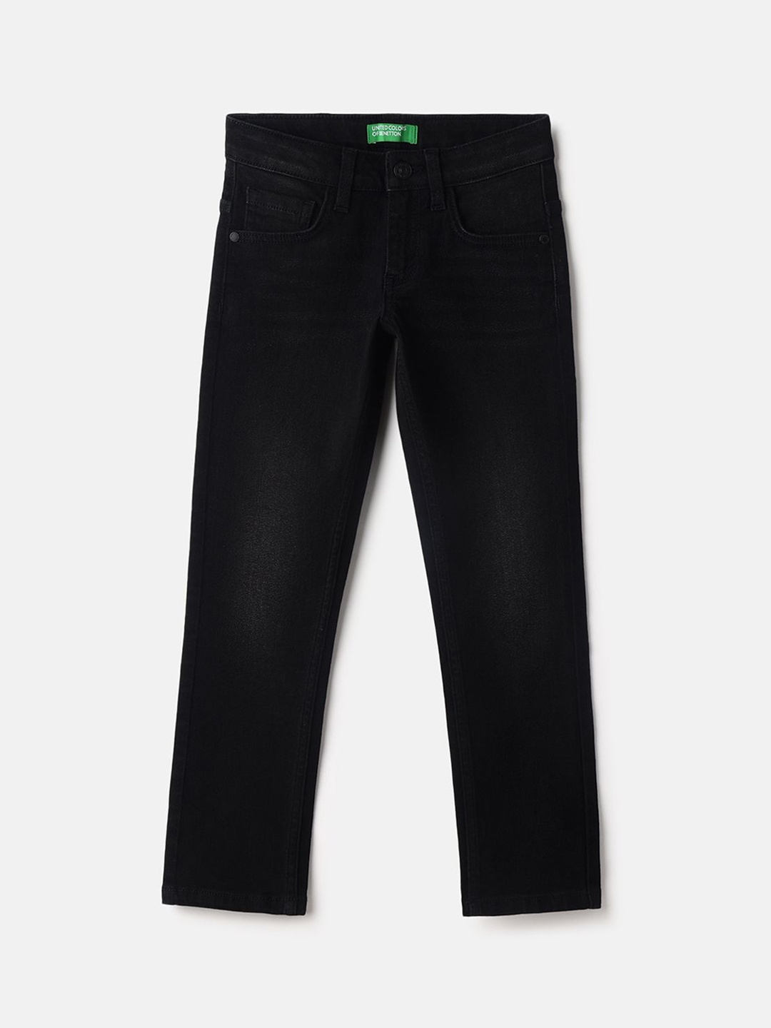 

United Colors of Benetton Boys Slim Fit Mid-Rise Jeans, Black