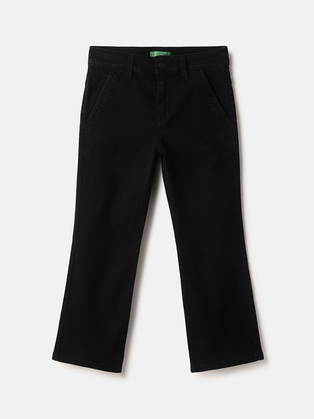 United Colors of Benetton Boys Regular Fit Mid-Rise Jeans, Black