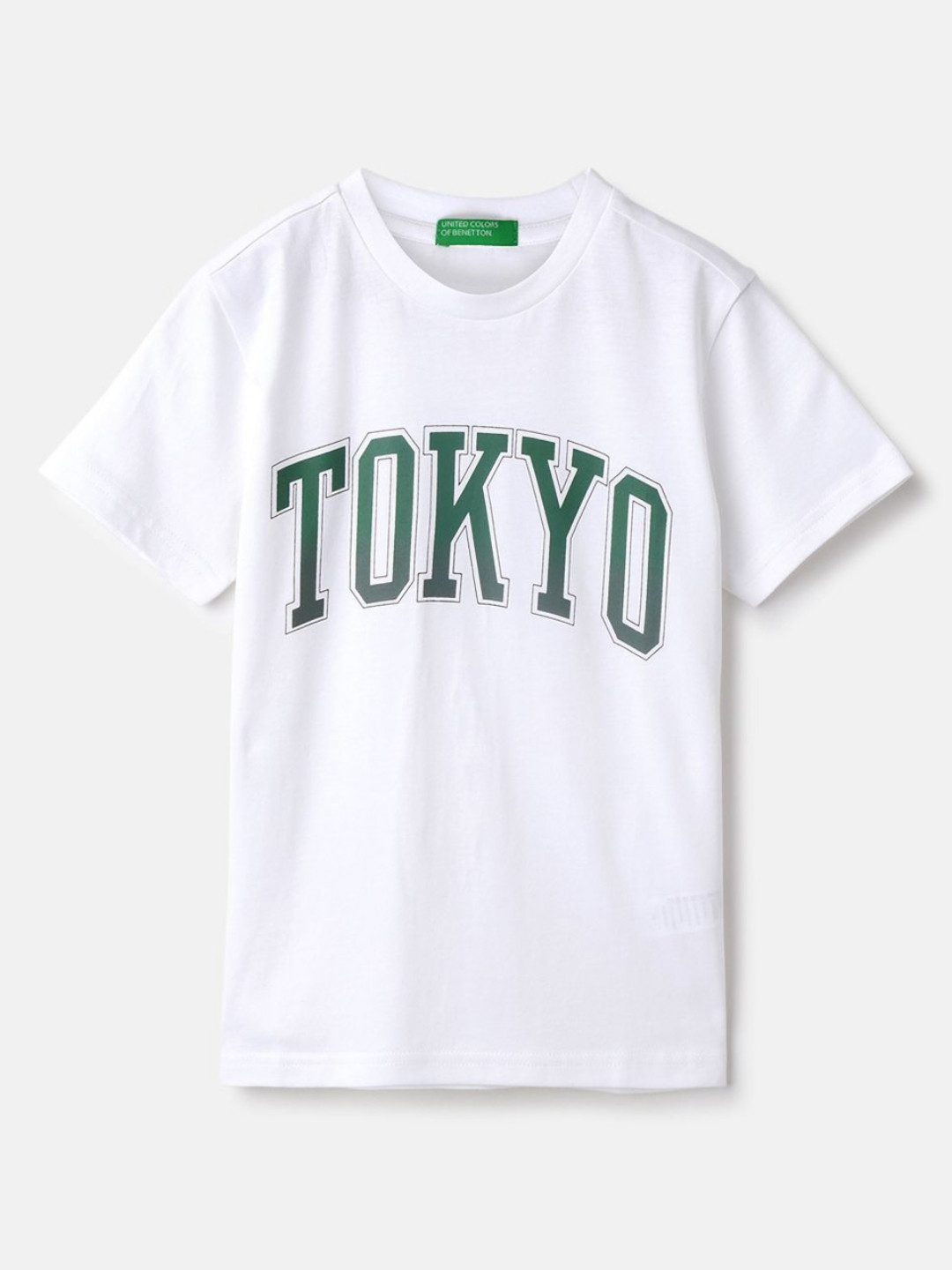 

United Colors of Benetton Boys Typography Printed Round Neck Pure Cotton T-shirt, White