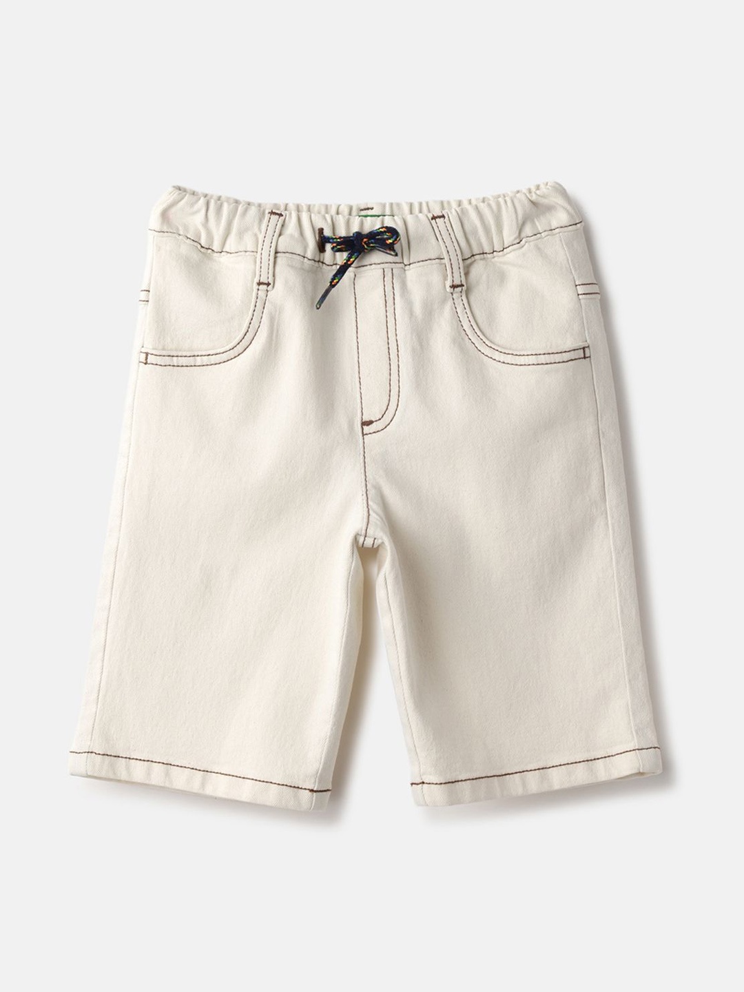 

United Colors of Benetton Boys Regular Fit Mid-Rise Cotton Shorts, Off white